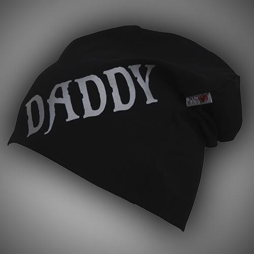 Musta trikoopipo daddy-tekstillä